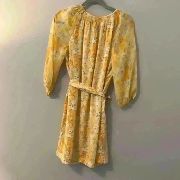 Kaari Blue Yellow floral dress with belt size small NEW NWT - Picture 4 of 4